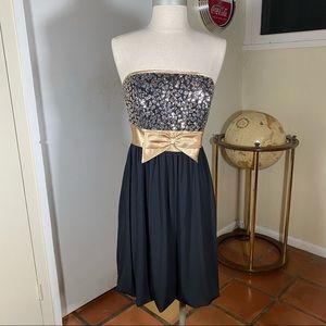 NWT Jessica McClintock For Gunne Sax gold sequin party dress size 5